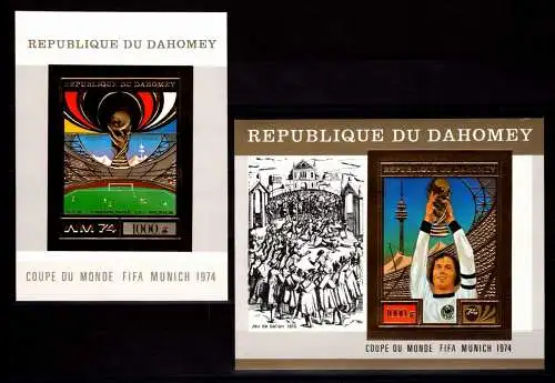 Dahomey Block 54 + 56 postfrisch Fußball WM 1974 #NV198