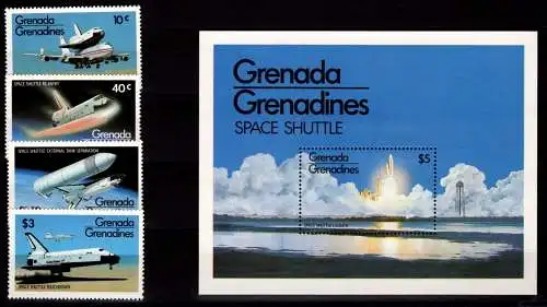 Grenada Grenadinen Block 59 + 470-473 postfrisch Space Shuttle #NV286