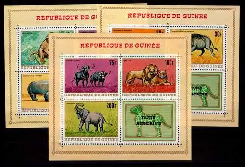 Guinea Block 29-31 A postfrisch afrikanische Fauna #NV254