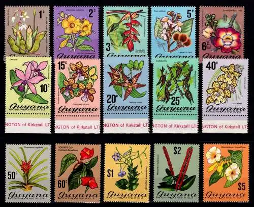 Guyana 395-409 postfrisch Blumen #NV236