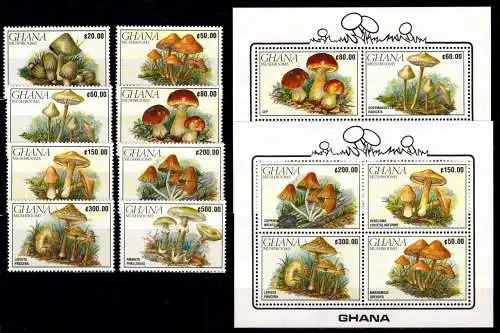 Ghana Block 164-165 + 1449-1456 postfrisch Pilze #NV311