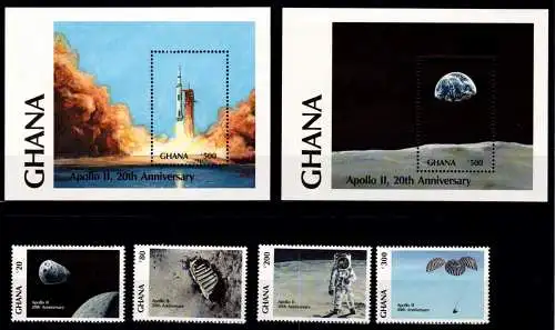 Ghana Block 149-150 + 1328-1331 postfrisch Raumfahrt #NV318