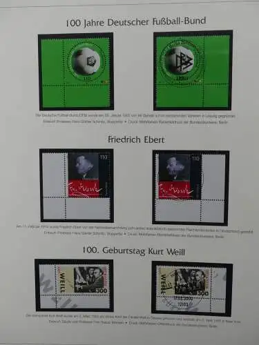 BRD Bund 1999-2001 gestempelt besammelt im Post Vordruck #LZ618