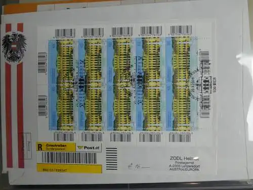 Österreich Kleinbögen als FDC aus Eurozeit im Safe Binder #LZ638