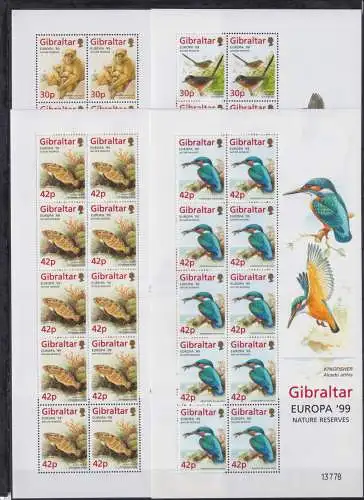 Gibraltar 852-855 postfrisch als Kleinbögen, Cept 1999 #NV655