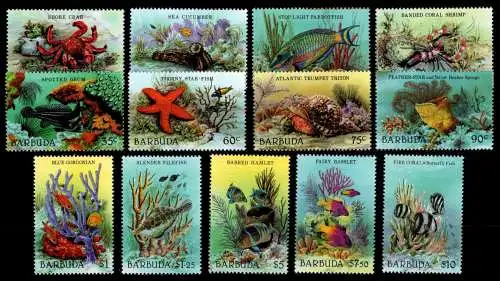 Barbuda 973-985 postfrisch Meeresfauna #NV856