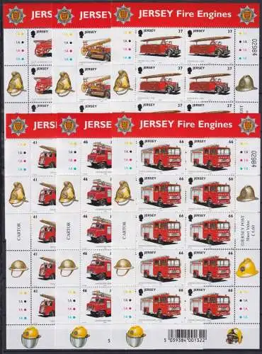 Jersey 996-1001 postfrisch als Kleinbögen, Feuerwehr #NV832