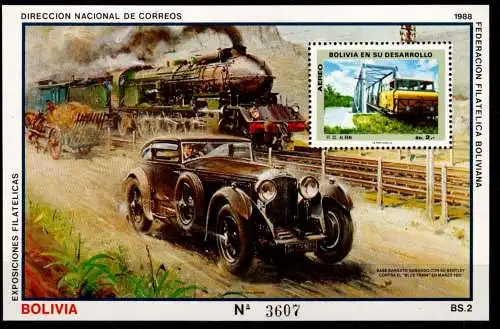 Bolivien Block 138 postfrisch Eisenbahn #NV862