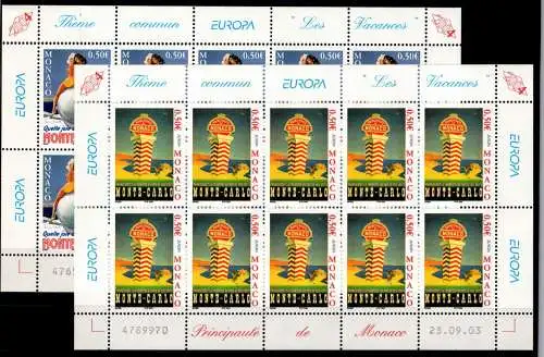 Monaco 2693-2694 postfrisch als Kleinbögen, Cept 2004 #NV543