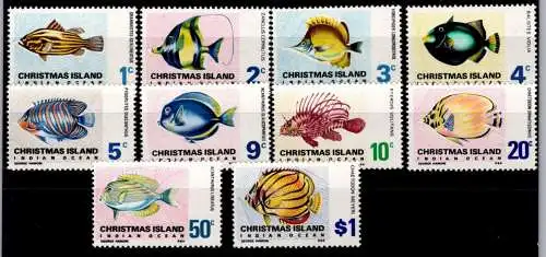 Weihnachts-Inseln 22-31 postfrisch Fische #NV895