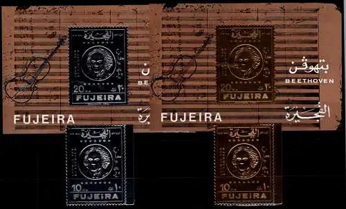 Fujeira Block 68-69 + 738-739 postfrisch Beethoven #NV914