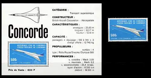 Kamerun Block 10 + 818 postfrisch Concorde #NV932