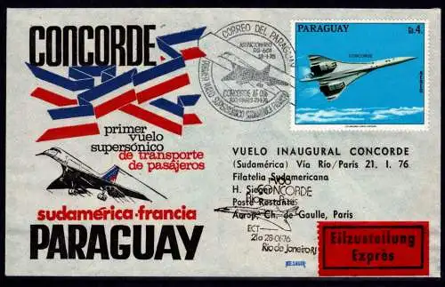 Paraguay 2744 auf Eilzustellung, Concorde #NV940