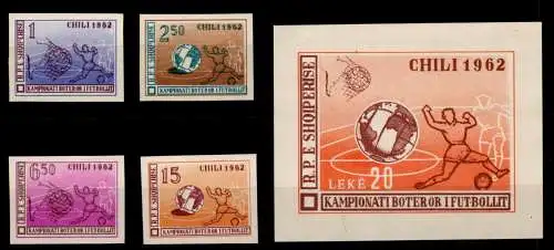 Albanien Block 12 + 678-681 postfrisch Fußball WM 1962 #NV909