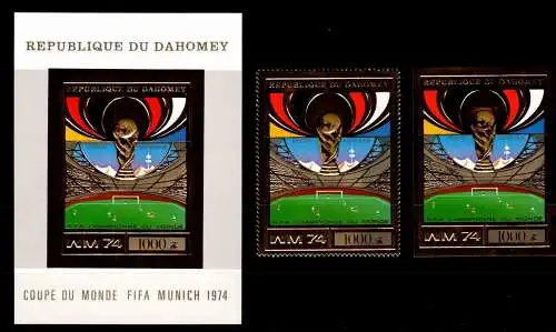 Dahomey Block 54 + 610 A+B postfrisch Fußball WM 1974 #NV967