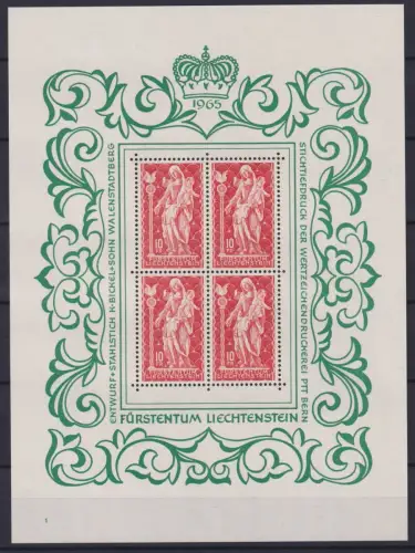 Liechtenstein 449 postfrisch als Kleinbogen #NV970