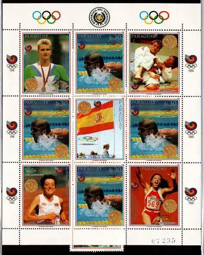 Paraguay 4304-4307 und Kleinbogen 4308 postfrisch Olympische Spiele #NN726