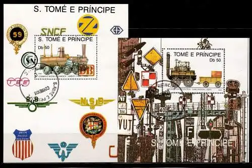 Sao Tome e Principe Block 231 und 232 postfrisch Lokomotive #NN755