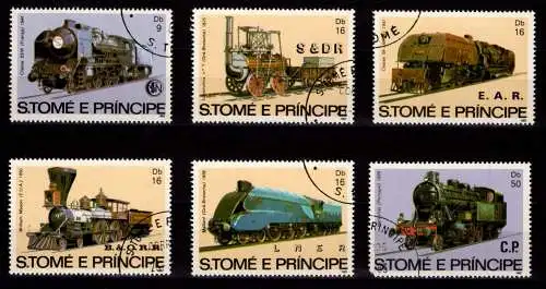 Sao Tome e Principe 808-813 gestempelt Lokomotive #NN751