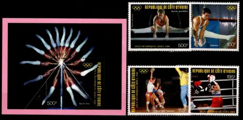 Elfenbeinküste 970-973 und Block 30 postfrisch Olympische Spiele #NN746