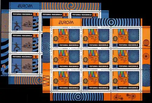 Makedonien 254 und 255 postfrisch Kleinbogensatz / CEPT #NN782