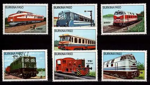 Burkina Faso 1043-1049 postfrisch Eisenbahn #NN762