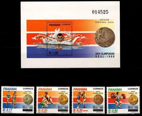 Panama 1684-1687 und Block 127 postfrisch Olympische Spiele #NN743