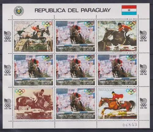 Paraguay 4200 postfrisch Kleinbogen / Olympische Spiele #NN727