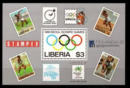 Liberia Block 114 postfrisch Olympische Spiele #NN735