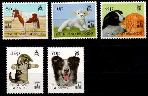 Falkland 603-607 postfrisch Hunde #NV501