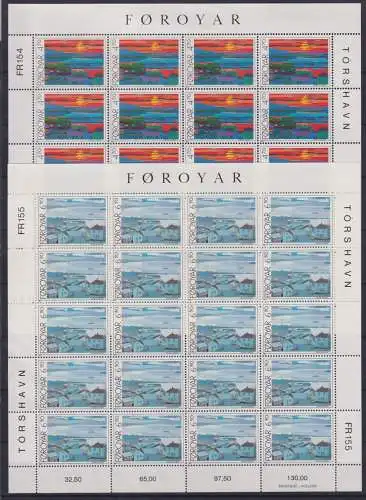 Färör 160 und 161 postfrisch Kleinbogensatz / Kunst #NN839