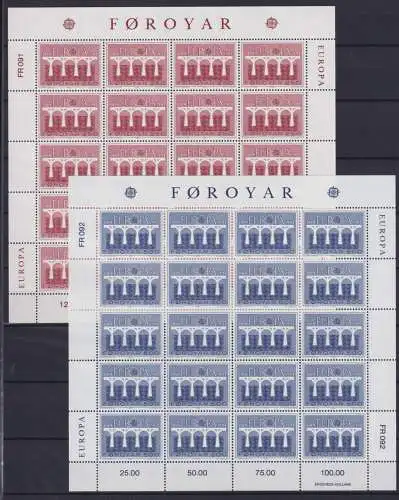 Färöer 97 und 98 postfrisch Kleinbogensatz / CEPT #NN823