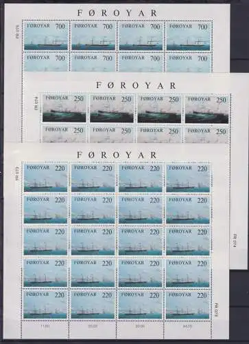 Färöer 79-81 postfrisch Kleinbogensatz / Schiffe #NN820