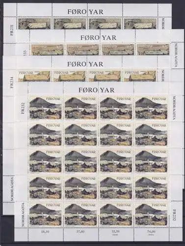 Färöer 239-242 postfrisch Kleinbogensatz / Landschaft #NN819