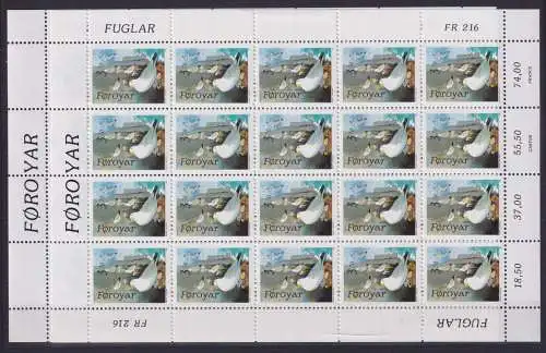 Färöer 221 und 222 postfrisch Kleinbogensatz / Vögel #NN856