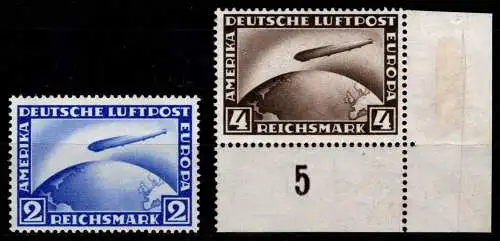 Deutsches Reich 423-424 postfrisch dabei 424 mit gefaltetem Eckrand #NS856