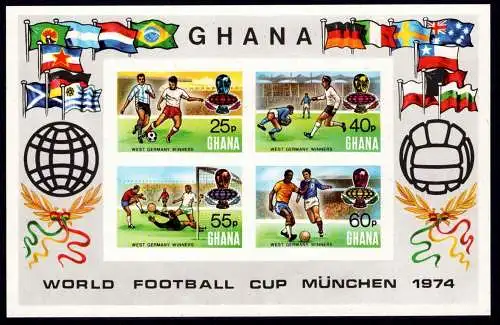 Ghana Block 57 B postfrisch Fußball WM 1974 #NV336