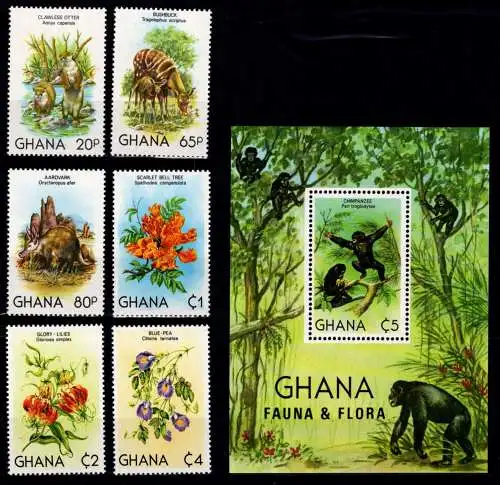 Ghana Block 94 + 921-926 postfrisch Wildtiere #NV334