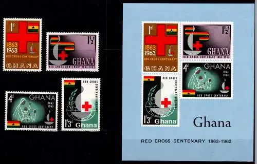 Ghana Block 8 + 145-148 postfrisch Rotes Kreuz #NV346