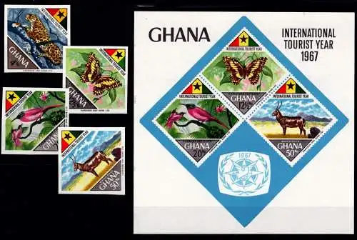 Ghana Block 29 + 326-329 postfrisch Wildtiere #NV340