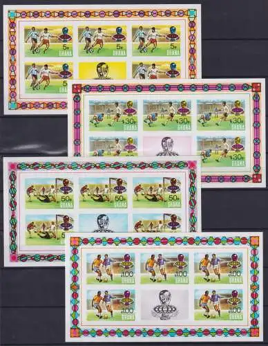 Ghana Block 57 + 564-567 C als KB postfrisch Fußball WM 1974 #NV359