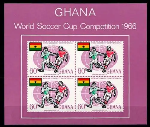 Ghana Block 22 postfrisch Fußball #NV343