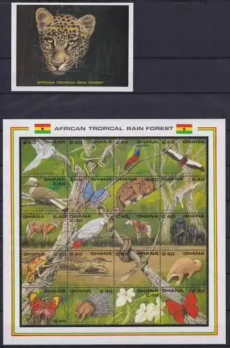 Ghana Block 159 + 1407-1426 postfrisch Tropischer Regenwald #NV350