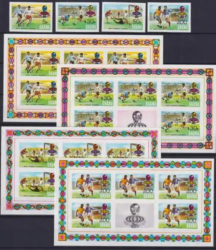 Ghana 564-567 B als KB postfrisch Fußball WM 1974 #NV360