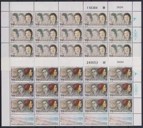 Israel 1208-1209 postfrisch als Kleinbögen, Persönlichkeiten #NV409