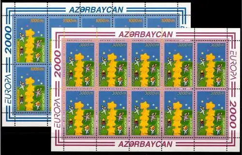 Aserbaidschan 461-462 postfrisch als Kleinbögen, Cept 2000 #NV633