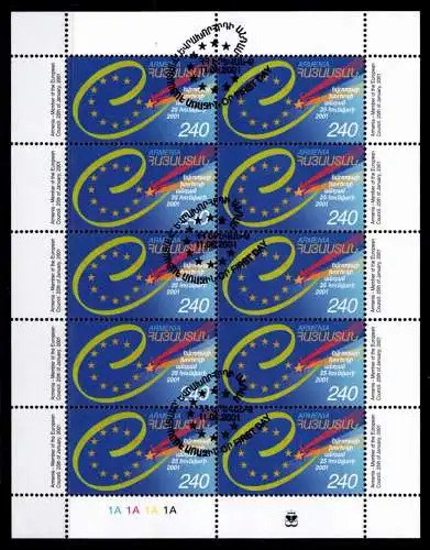 Armenien 433 postfrisch als Kleinbogen, Cept Mitläufer #NV651