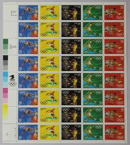 USA 2155-2159 postfrisch Zd-Bogen Olympische Sommerspiele Barcelona #IB299