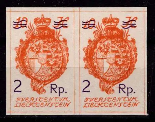 Liechtenstein 44 II postfrisch PF Anstrich der 1 fehlt #OF114