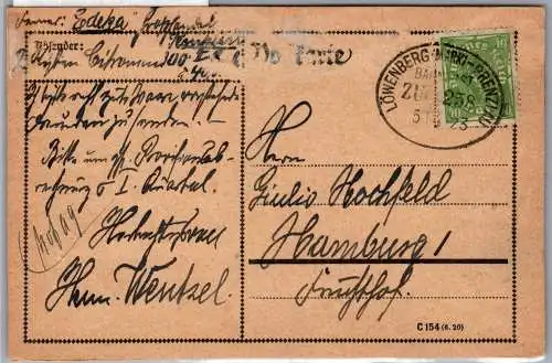 Bahnpost Brandenburg auf Postkarte Löwenberg Mark-Prenzlau Zug 258 #NX903